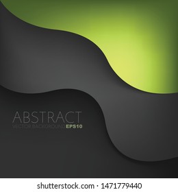 Green curve vector background overlap layer with space for design