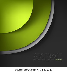 Green curve vector background overlap paper layer with black space for text and message artwork design