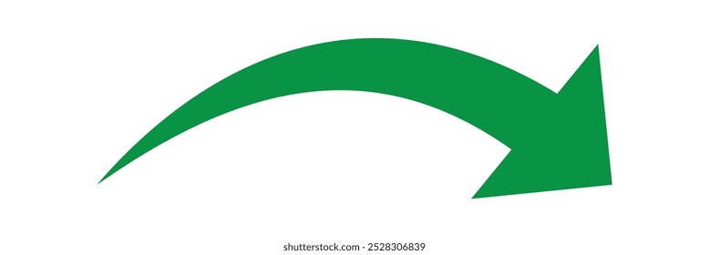 Gráfico curvo verde con icono de flecha. Ilustración de flecha apuntando hacia arriba. Puntero de dirección en sentido contrario a las agujas del reloj. flecha única, signo hacia la izquierda aislado sobre fondo blanco. Ilustración vectorial. eps 10