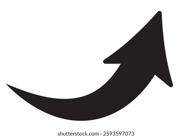 Green curved graph with arrow icon. Arrow illustration pointing up. Counterclockwise direction pointer. single arrow, sign left down isolated on white background. Vector illustration.