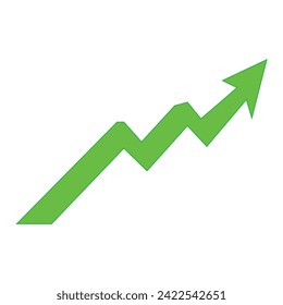 green curved graph with arrow moving up direction file type. Vector illustration. Eps file 148.