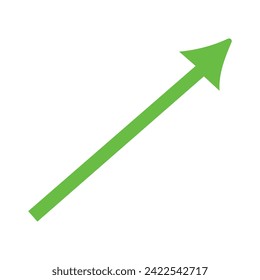 green curved graph with arrow moving up direction file type. Vector illustration. Eps file 146.