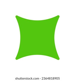 Icono de vector estrella cuadrada curva verde.