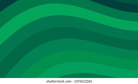 Green Curved Stripes Background Vector Illustration