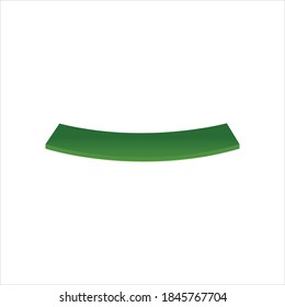 Green curved surface fragment. Vector