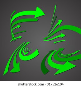 green curves arrows