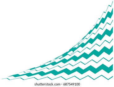 Green curves, geometric abstract background, vector illustration