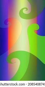 Green Curves with puple red and yellow gradient mesh background