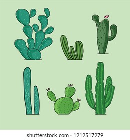 green cute cactus