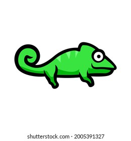 green cute chameleon vector for logo