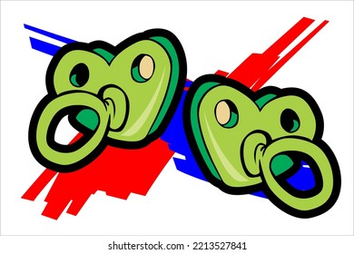 diseño vectorial de pacificador infantil verde lindo