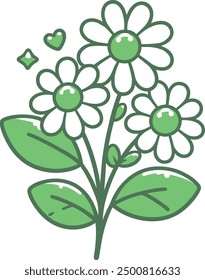 Green Cute flower flower Plant vector illustration Stock Photos and Images