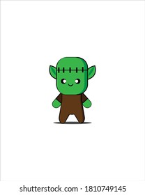 Grüne süße Globus-Maskottchen, Vektorgrafik-Design