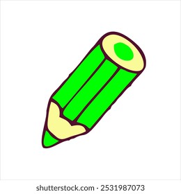 Green cute pencil computer graphic art
