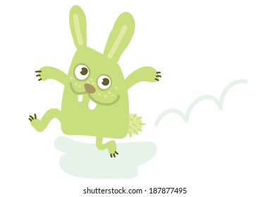 green cute rabbit