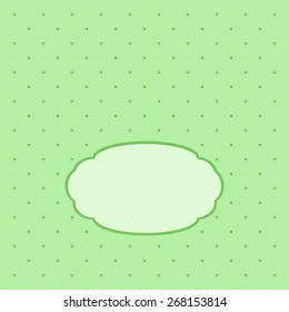 Green cute template for a card or design. 