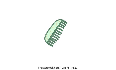 Green Cutie Comb with Yellow Patterns