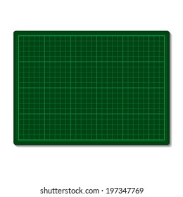 Green cutting mat isolated on white background.    Vector illustration.