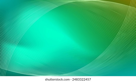 Green and cyan gradient mesh abstract background decorated with blended lines nice for wallpaper or banner 