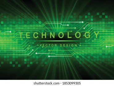 Green Cyber Circuit Future Technology Concept Background