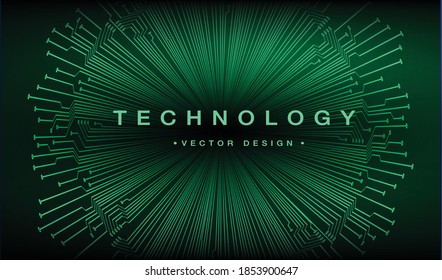fondo de concepto de tecnología futura de circuito cibernético verde
