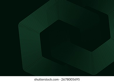 Fondo hexagonal del ciberespacio verde. Patrón de tecnología de rejilla hexagonal. eps10