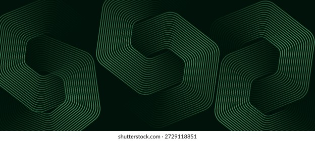 Green cyberspace hexagonal background. Hexagonal grid technology pattern. vector

