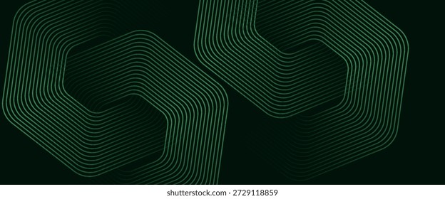 Fondo hexagonal del ciberespacio verde. Patrón de tecnología de rejilla hexagonal. Vector

