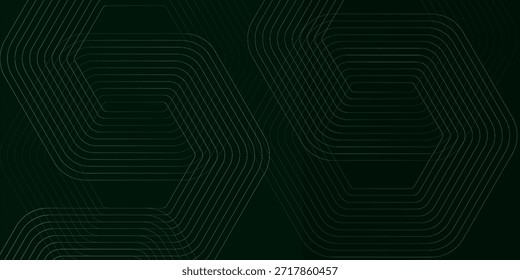 Luz moderna de fondo hexagonal del ciberespacio verde. Ilustración de diseño de patrón de tecnología de rejilla hexagonal