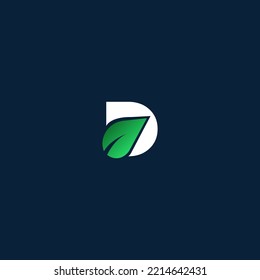 Green D letter logo design template elements. Modern abstract digital alphabet letter logo. Vector illustration.