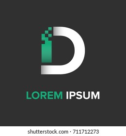 Green D Letter pixel logo vector. Logo design template for company and real estate eps.10