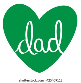 Green Dad Heart