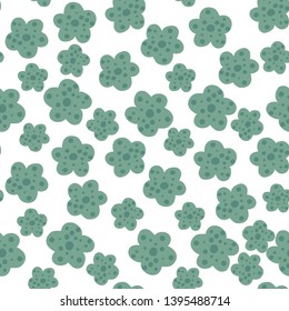Green Daisy field. Simple chamomile flowers seamless pattern. Floral print with daisies flowers.Spring design for fabric, textile print, wrapping paper
