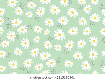 green daisy flower hand dran 