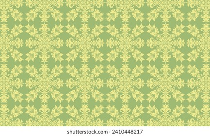 Green damask pattern design. Intricately crafted with classic damask elements, brings a touch of elegance and timeless beauty to your creative projects.