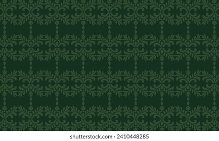Green damask pattern design. Intricately crafted with classic damask elements, brings a touch of elegance and timeless beauty to your creative projects.