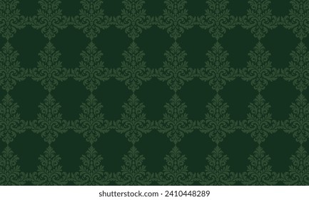 Green damask pattern design. Intricately crafted with classic damask elements, brings a touch of elegance and timeless beauty to your creative projects.