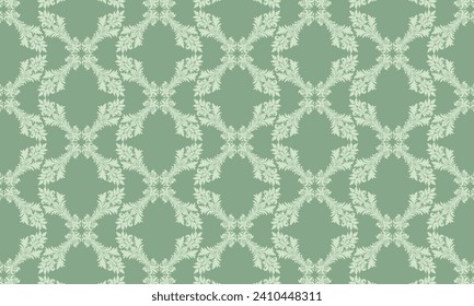 Green damask pattern design. Intricately crafted with classic damask elements, brings a touch of elegance and timeless beauty to your creative projects.