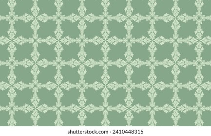 Green damask pattern design. Intricately crafted with classic damask elements, brings a touch of elegance and timeless beauty to your creative projects.
