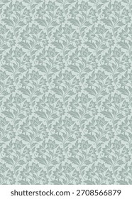 Fondo de Vector floral sin patrón de damasco verde, diseñado como un elegante patrón sin costuras de damasco para la decoración clásica, con un patrón sin costuras de damasco adornado para el Fondo de pantalla y la materia textil