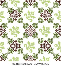 Green Damask Seamless
Pattern - Vector Illustration for Elegant Textile
Design