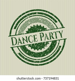 Green Dance Party distress rubber grunge seal