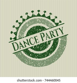 Green Dance Party rubber grunge seal