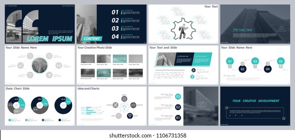 Green, dark blue, presentation template, white background. The best business infographics, graphics. Postcard, flyer, corporate report, marketing, screen, advertisement,  annual report, digital,vector