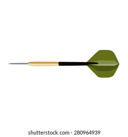 Green dart arrow vector illustration. Dart target.