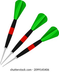 Green dart arrows, illustration, vector on a white background.