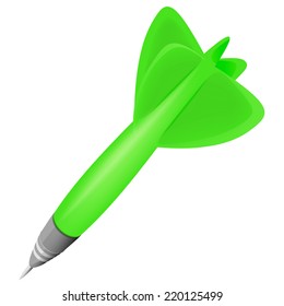 green dart object isolated on white vector collection