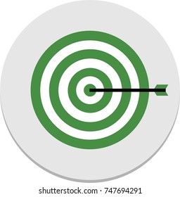 green dartboard icon, arrow sign, center sign