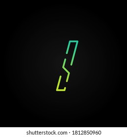 Carácter de tipo de letra de trazo discontinuo verde de un conjunto de fuentes, ilustración vectorial