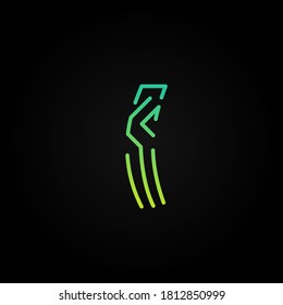 Green dashed stroke font character from a fontset, vector illustration